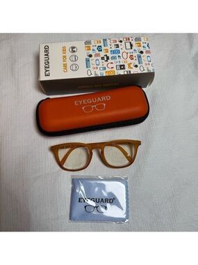 Kids Glasses with Orange Case Blue Light Unisex